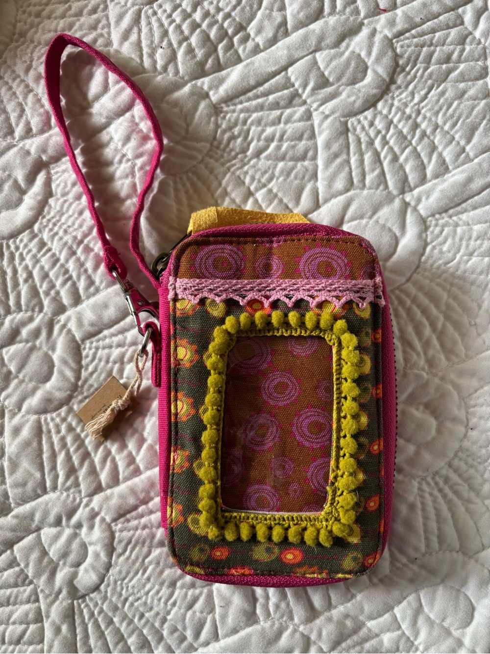 NWT Natural Life Pink and Green Wristlet WALLET